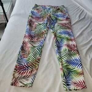 Needle & Cloth Womens Palm Tree Skinny Ankle Pants Jeans Multicol  Size 10